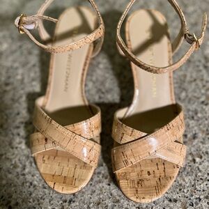 Stuart Weitzman Dayna Natural Cork Sandals NWOB